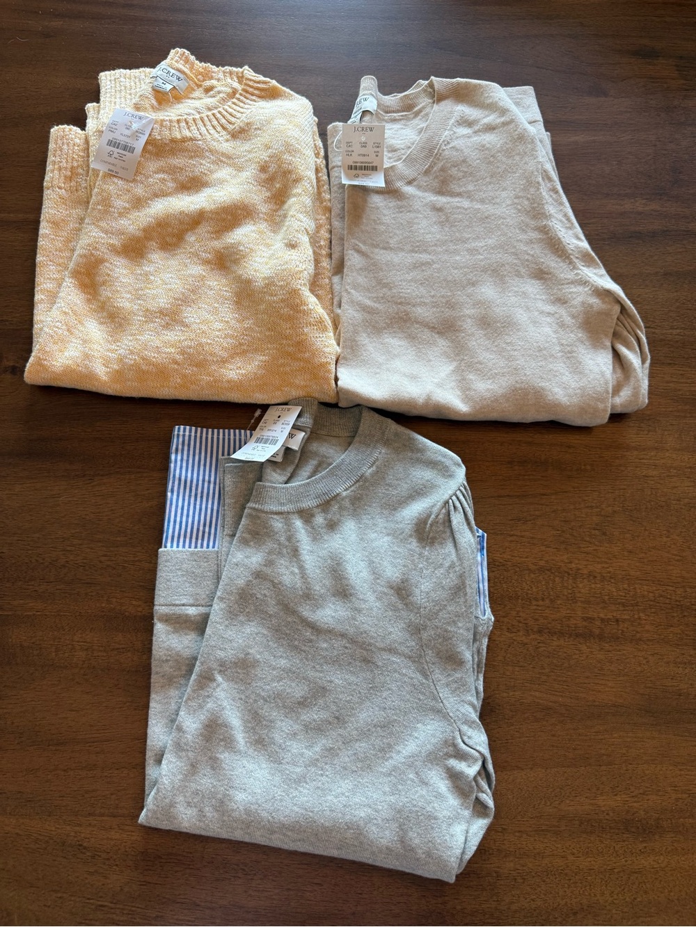 J. Crew Yellow, Cream, and Gray Women’s Sweaters - 3-Pack